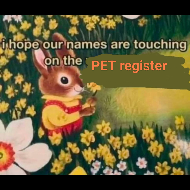 rabbitholdingaflowerandthetextihopeournamesaretouckingonthepetregister