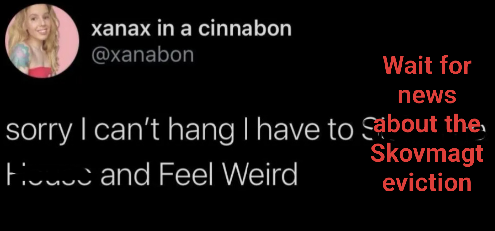 sorryicanthangihavetowaitfornewsabouttheskovmagtevictionandfeelweird